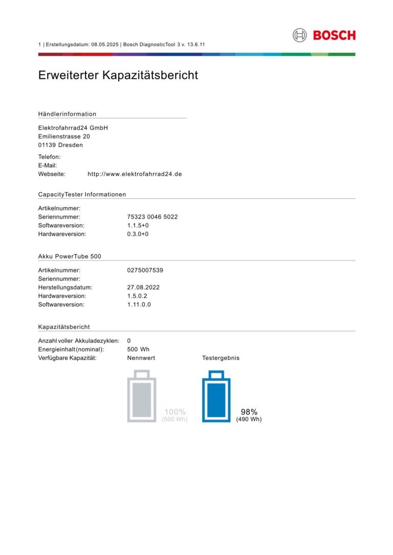Bosch PowerTube 500Wh Akku horizontal (BBP280) - Aktionsware