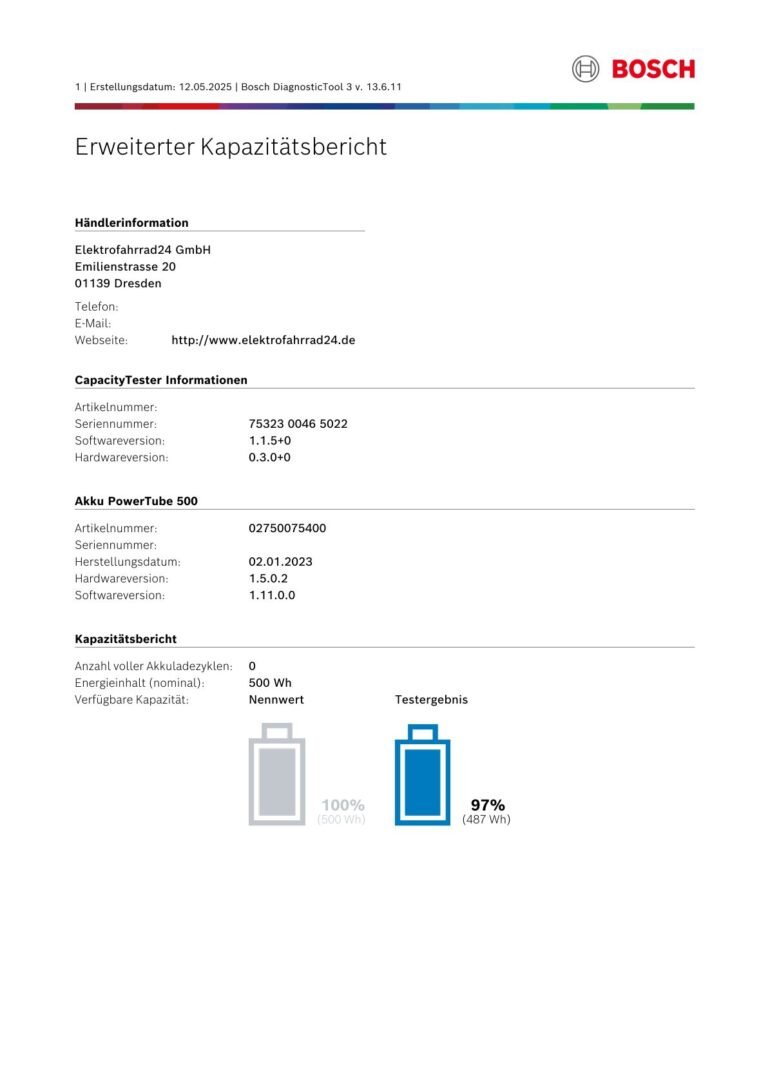 Bosch PowerTube 500 Wh E-Bike Akku (BBP281) vertikal - Aktionsware